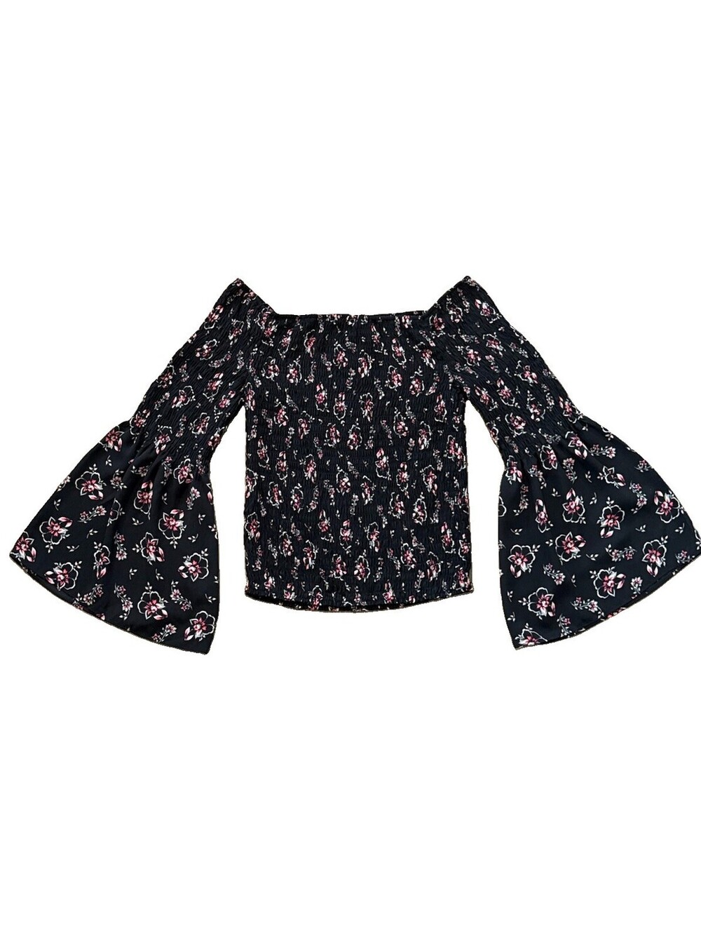 Blouse | Women’s | Express | Medium | Long Sleeve | Black | Floral